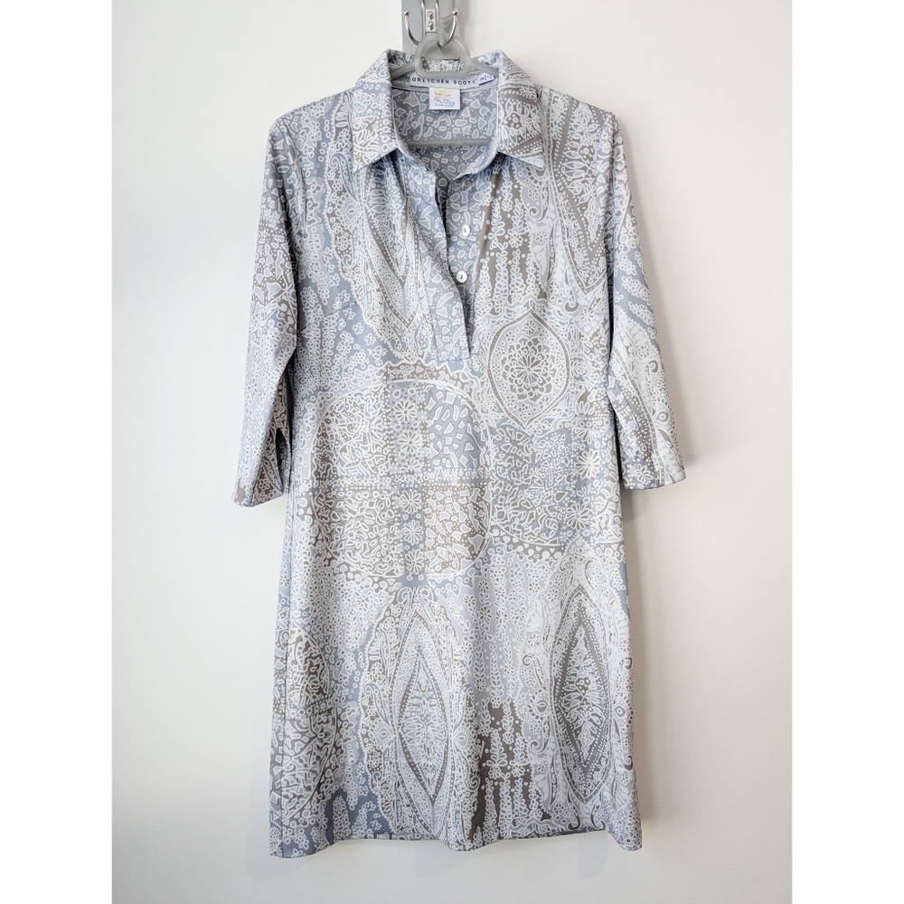 NEW Gretchen Scott Everyday Dress In Gray Paisley